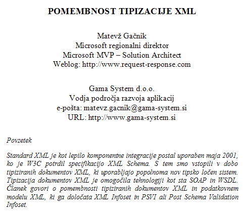 Pomembnost tipizacije XML